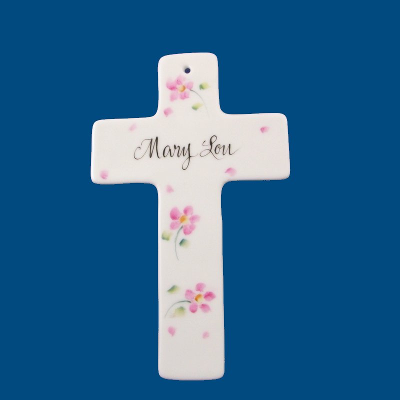 Personalized Hand Painted Porcelain Cross*
