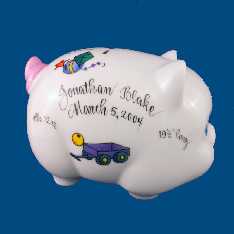Piggy Bank with Boy Toy