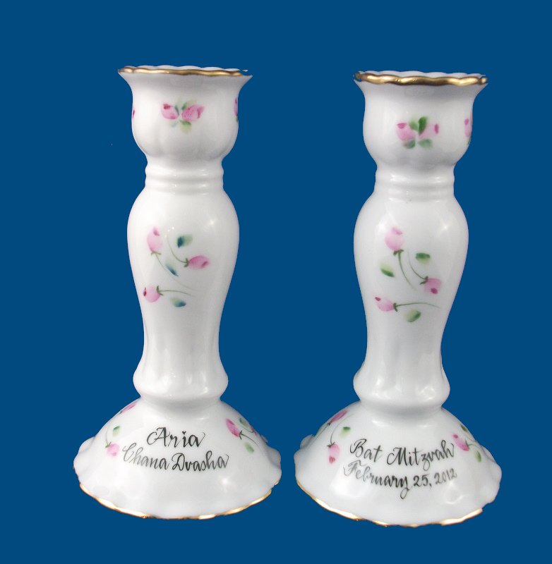 Candlesticks with Rosebuds