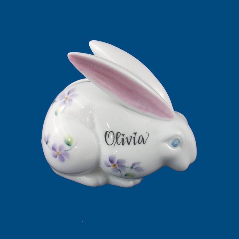 Bunny with Lavendar Wildflowers