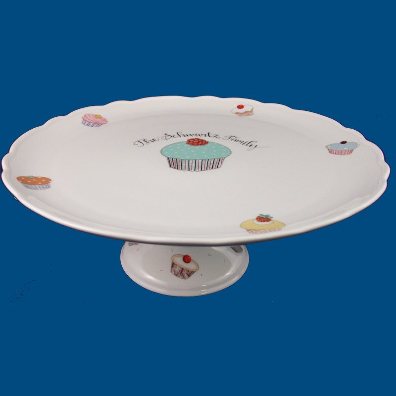 Personalized Hand Painted Porcelain Pedestal Cake Plate*