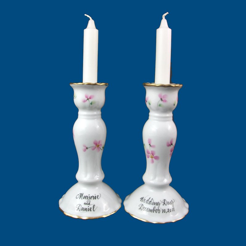 Personalized Hand Painted Wedding Candlesticks*