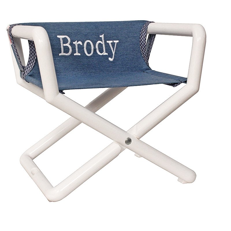 Embroidered Denim Canvas Director Chair