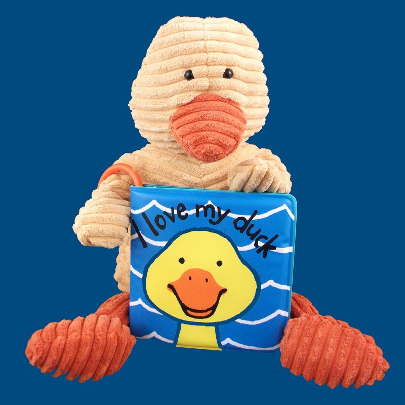 Jellycat Cordy Roy Duck Stuffed Animal with Bath Book