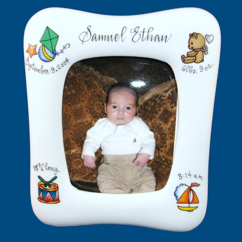 Personalized Hand Painted Porcelain Baby Picture Frame*