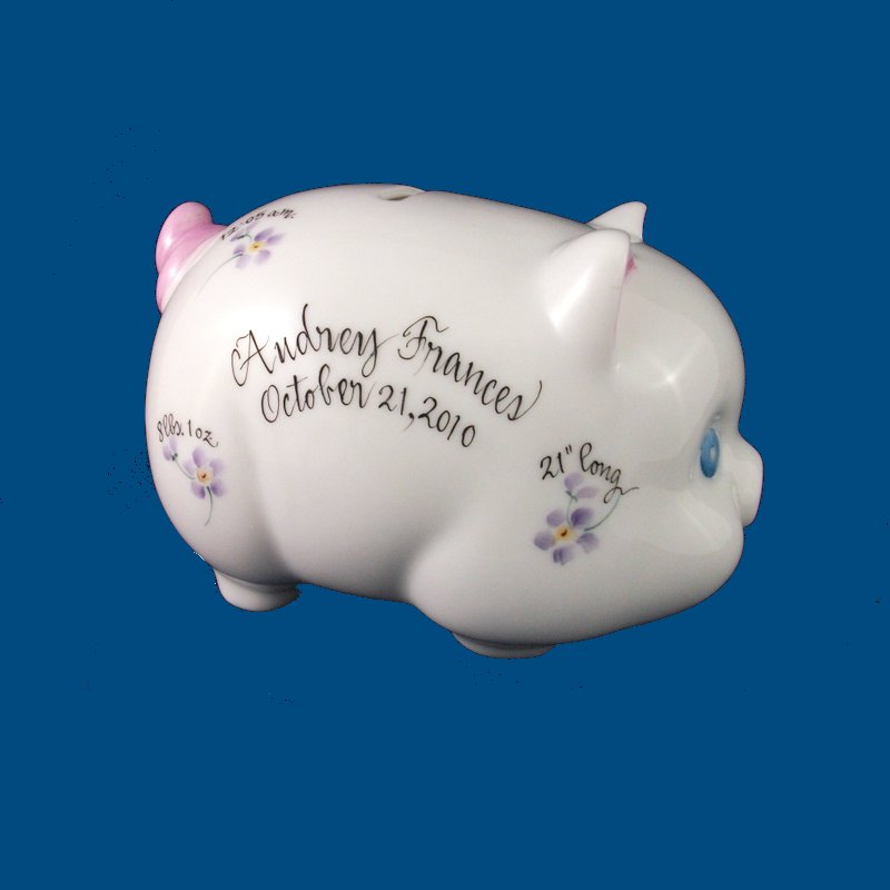 Piggy with Lavender Wild Flower