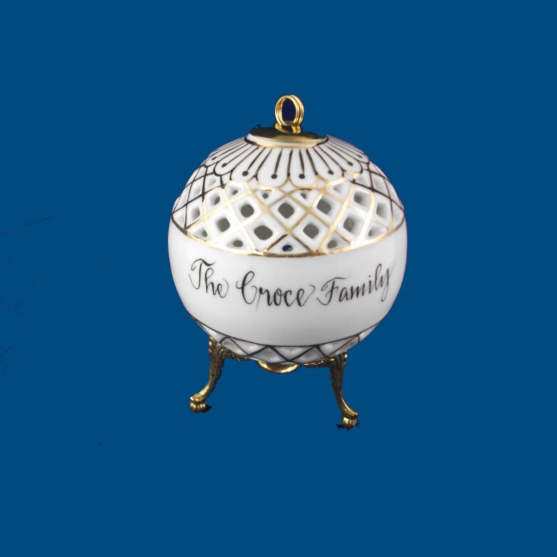 Personalized Hand Painted Open Work Christmas Ornament*