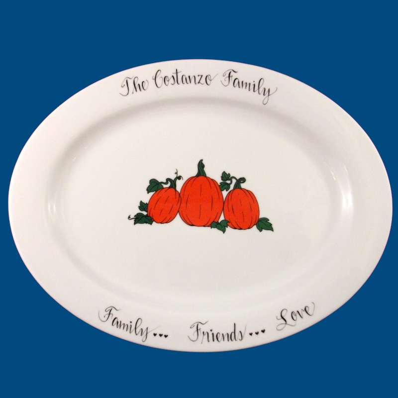 Personalized Hand Painted Porcelain Pumpkin Platter*