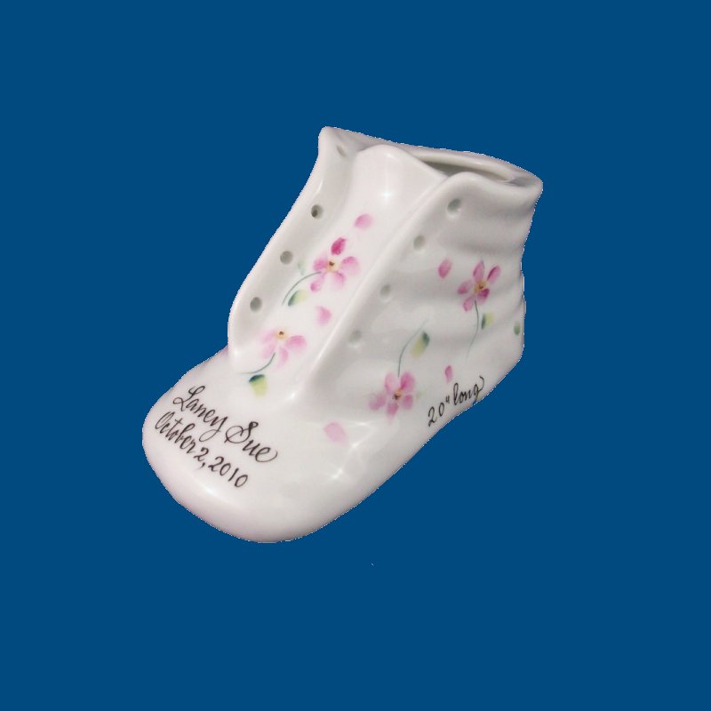 Baby Shoe with Pink Wild Flower
