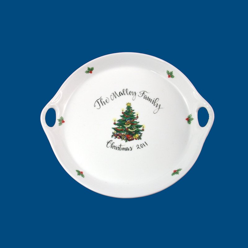Personalized Hand Painted Christmas Tree  Plate*