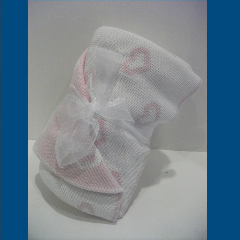 Personalized Pink Heart Baby Blanket