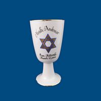 Personalized Hand Painted Porcelain Bar Mitzvah Kiddush Cup