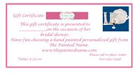 $75.00 Bridal Shower Gift Certificate
