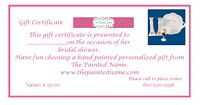 $25.00 Bridal Shower Gift Certificate