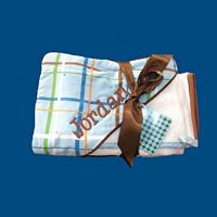 Embroidered Boutique Plaid Hooded Towel