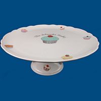 Personalized Hand Painted Porcelain Pedestal Cake Plate