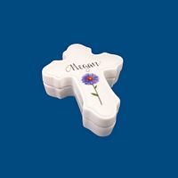 Personalized Hand Painted Porcelain Cross Box
