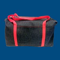 Personalized Large  Denim Duffle Bag (Red)