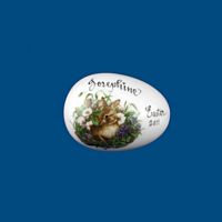 Personalized Easter Egg with Bunny and Violets