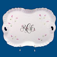 Personalized Hand Painted Porcelain Dresser Tray w Handles