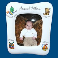 Personalized Hand Painted Porcelain Baby Picture Frame