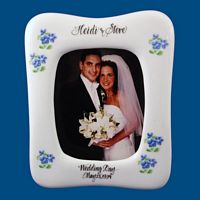 Personalized Hand Painted  Porcelain Wedding  Picture Frame