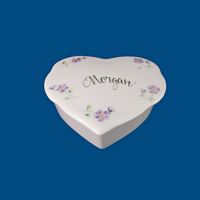Personalized Hand Painted Porcelain Scalloped Heart Box