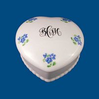 Personalized Hand Painted  Porcelain Heart Box