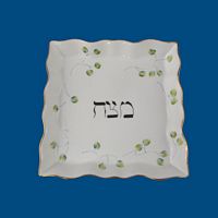 Personalized Hand Painted Porcelain Passover Matzah Plate*