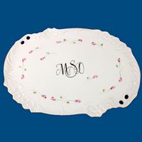 Personalized Hand Painted Porcelain Scrolled Tray