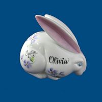 Personalized Hand Painted Porcelain Bunny Bank*