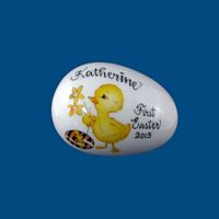 *Personalized Hand Painted Easter Egg - Baby Chick w Egg*