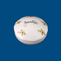 Personalized Hand Painted Round Porcelain Box