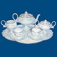 Personalized Hand Painted Porcelain Prussian Tea Set