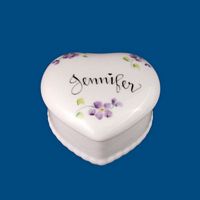 Personalized Hand Painted Medium Porcelain Heart Box