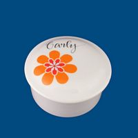 Personalized Hand Painted Funky Flower Porcelain  Box
