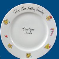 Personalized Hand Painted Porcelain Christmas Plate