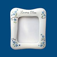 Personalized Hand Painted Porcelain Baby Picture Frame with Flowers*