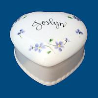 Personalized Hand Painted Beaded Porcelain Heart Box