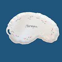 *New* Personalized Hand Painted Porcelain Scalloped Dresser Tray
