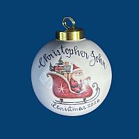 NEW Personalized Christmas Ball with Santa's  Sleigh Design