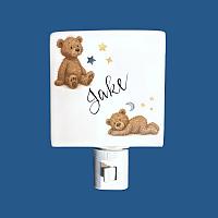 *NEW DESIGN* Personalized Hand Painted Night Light with Teddy Bears