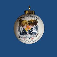 *NEW DESIGN* Personalized Christmas Ball with Little Girl Angels