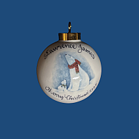 Hand Painted Personalized Christmas Ball w/Polar Bear