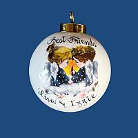 *NEW DESIGN* Personalized Christmas Ball with Angel "Best Friends"