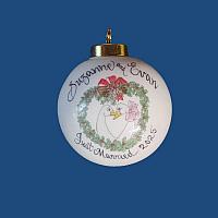 *NEW DESIGN* Personalized Christmas Ball with Love Birds