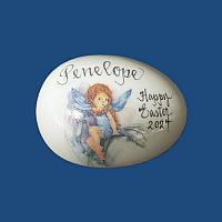 Personalized Hand Painted Easter Egg -Blue Fairy