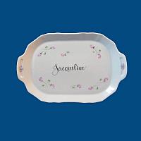 Personalized Hand Painted Small Dresser Tray with Flowers