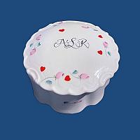 Valentine's Day Personalized Hand Painted Porcelain Round Scalloped Box