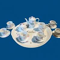 Personalized Hand Painted Porcelain Child's Tea Set